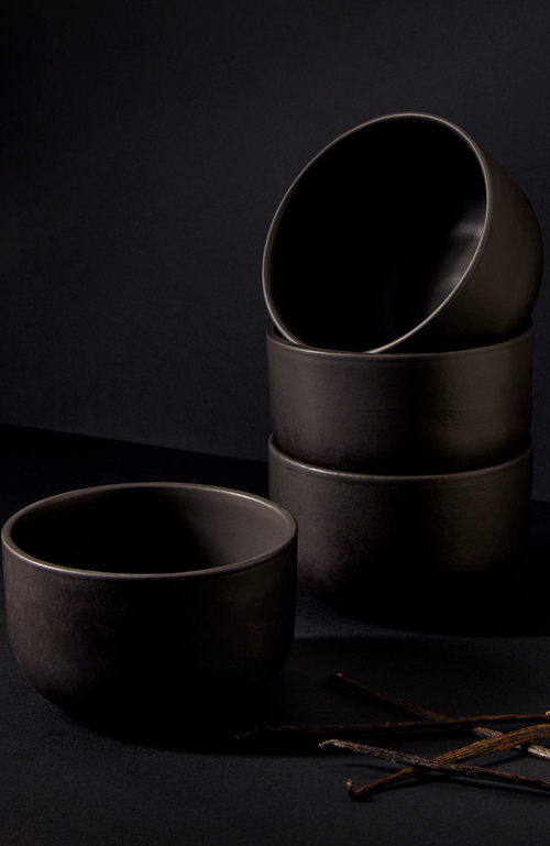 Gharyan Stoneware Tunisian Bowls Set Of 4 In Black