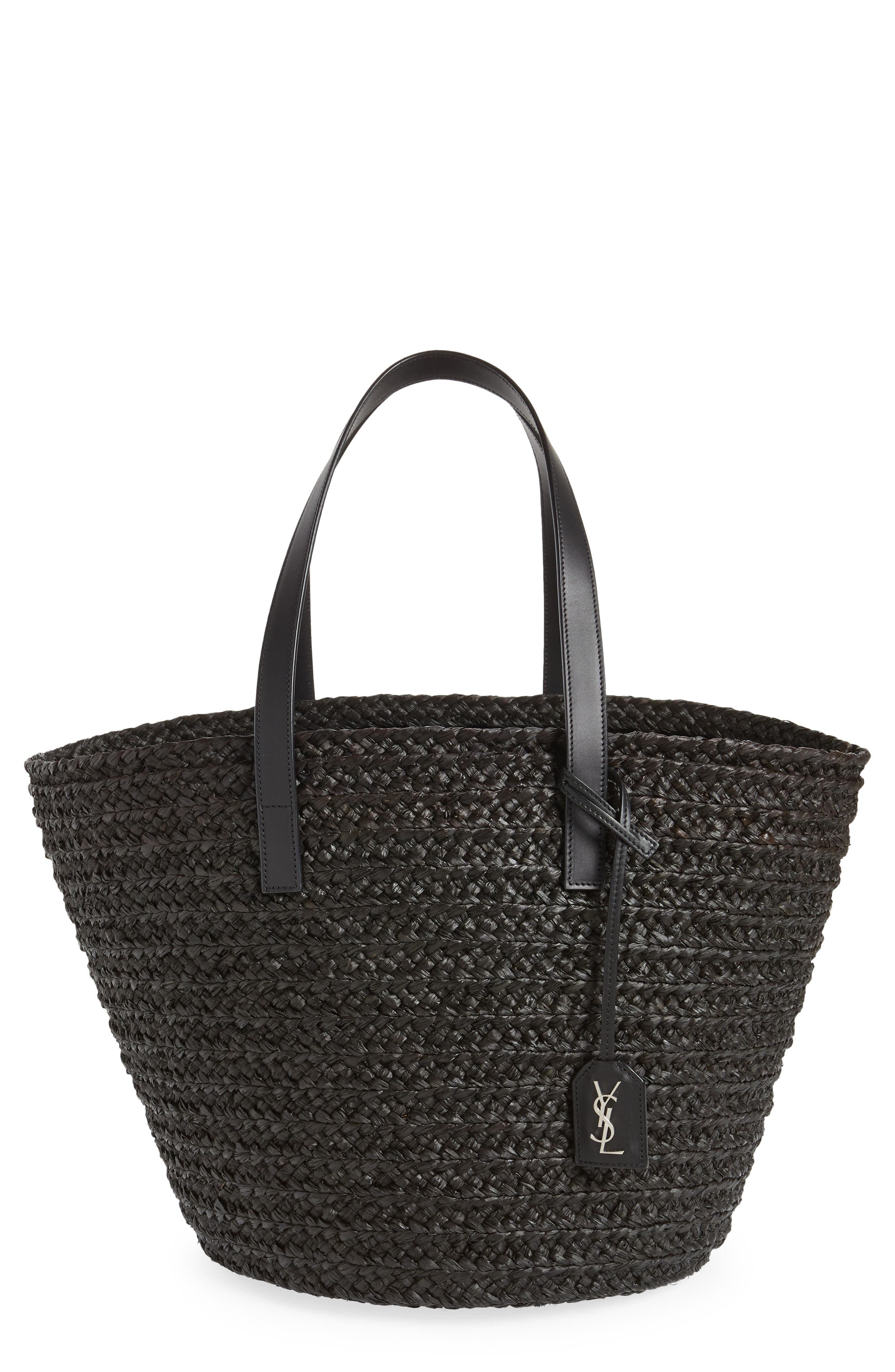 ysl black raffia bag