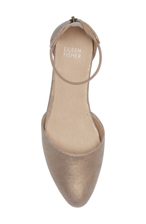 Eileen Fisher Ingle Metallic Zip Ballerina Pumps In Platinum