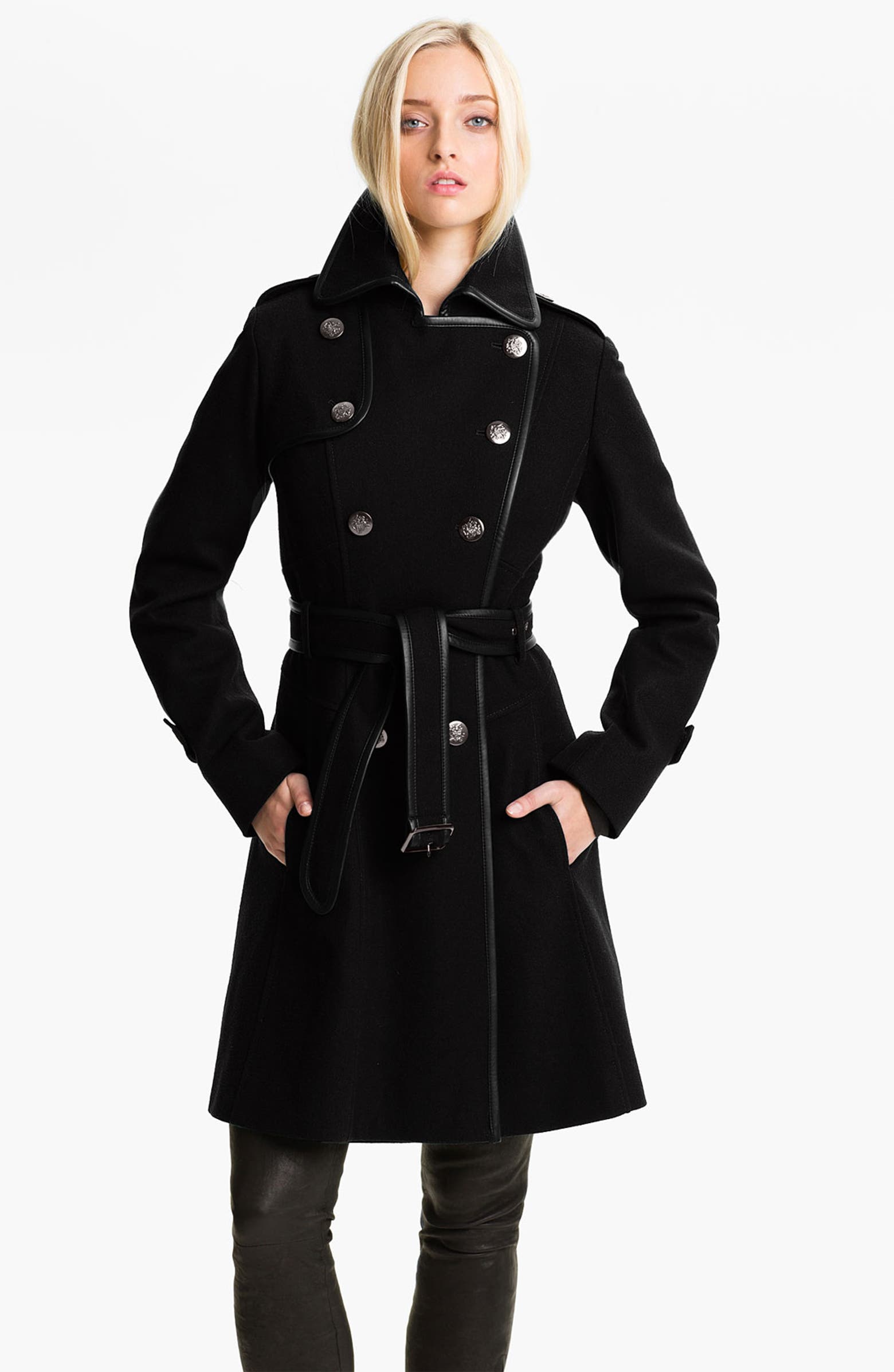 GUESS Double Breasted Wool Blend Coat (Online Exclusive) | Nordstrom