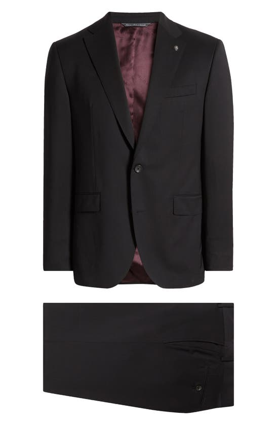 Shop Jack Victor Solid Black Wool Suit