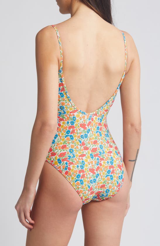 Shop Nu Swim X Liberty London Floral One-piece Swimsuit In Red Multi