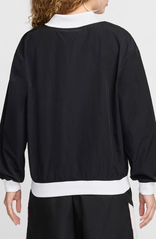 Shop Nike Sportswear Essential Woven Top In Black/white