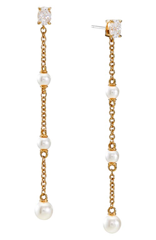 Nadri Emilia Imitation Pearl Drop Earrings in Gold
