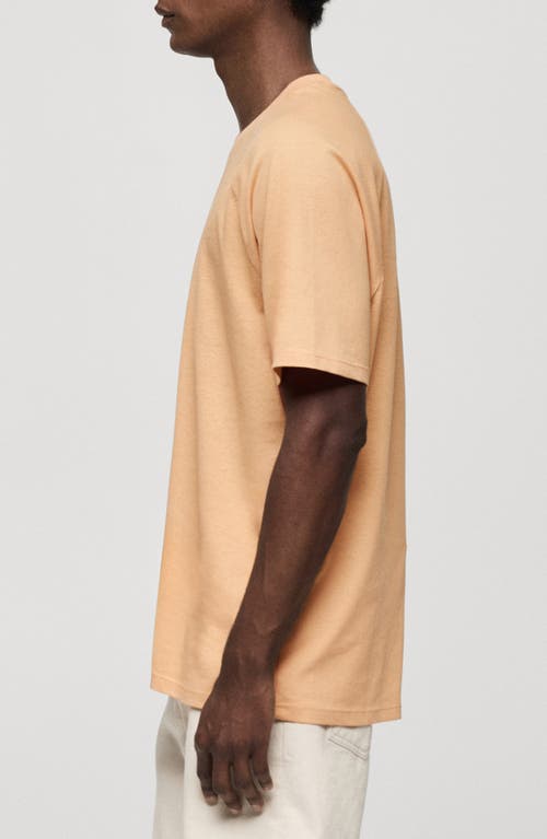 Shop Mango Relaxed Fit Cotton & Linen T-shirt In Orange