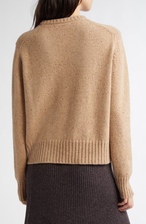 Johnstons Of Elgin Relaxed Fit Cashmere Donegal Sweater In Camel Donegal