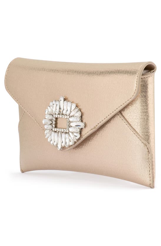 Shop Olga Berg Antonia Envelope Clutch In Champagne