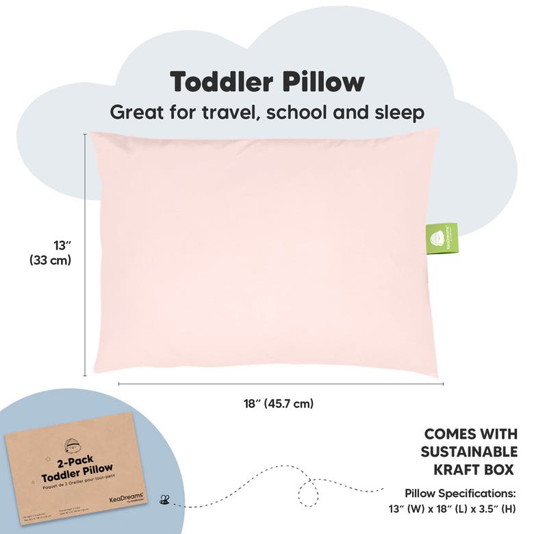 Shop Keababies 2-pack Toddler Pillows In Mist Pink