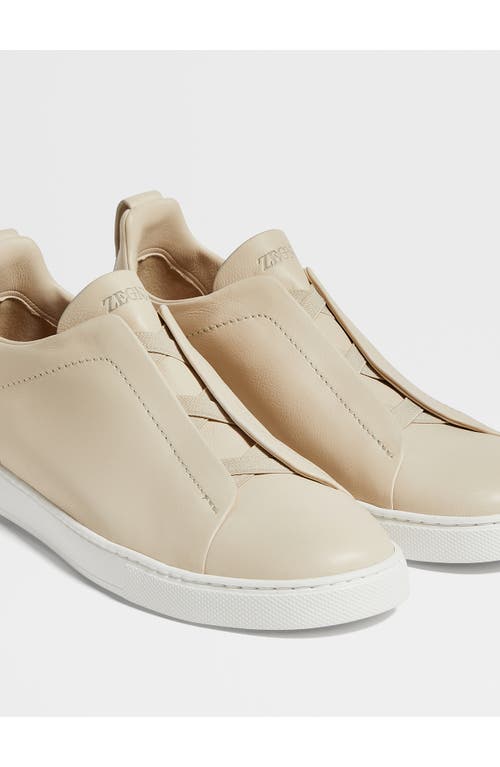 Shop Zegna Triple Stitch Secondskin Sneaker In Light Beige