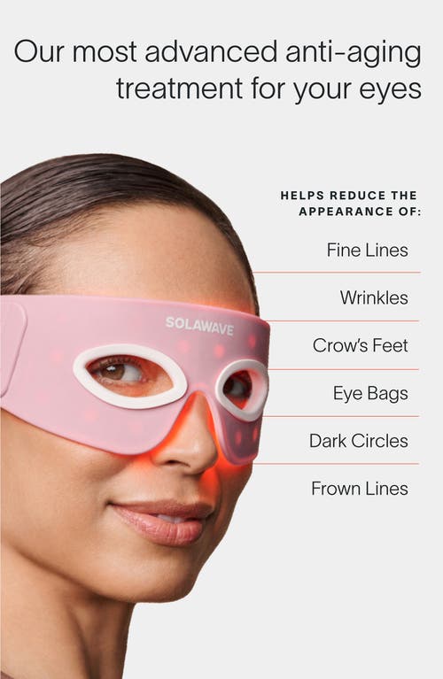 Solawave Eye Recovery Pro Led Light Therapy Eye Mask In Pink