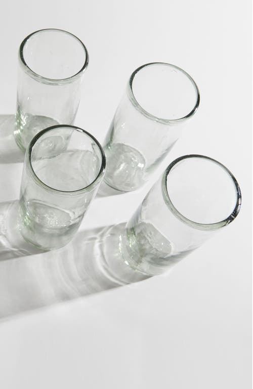 Verve Culture Set Of 4 Highball Clear Handblown Glasses In Clear