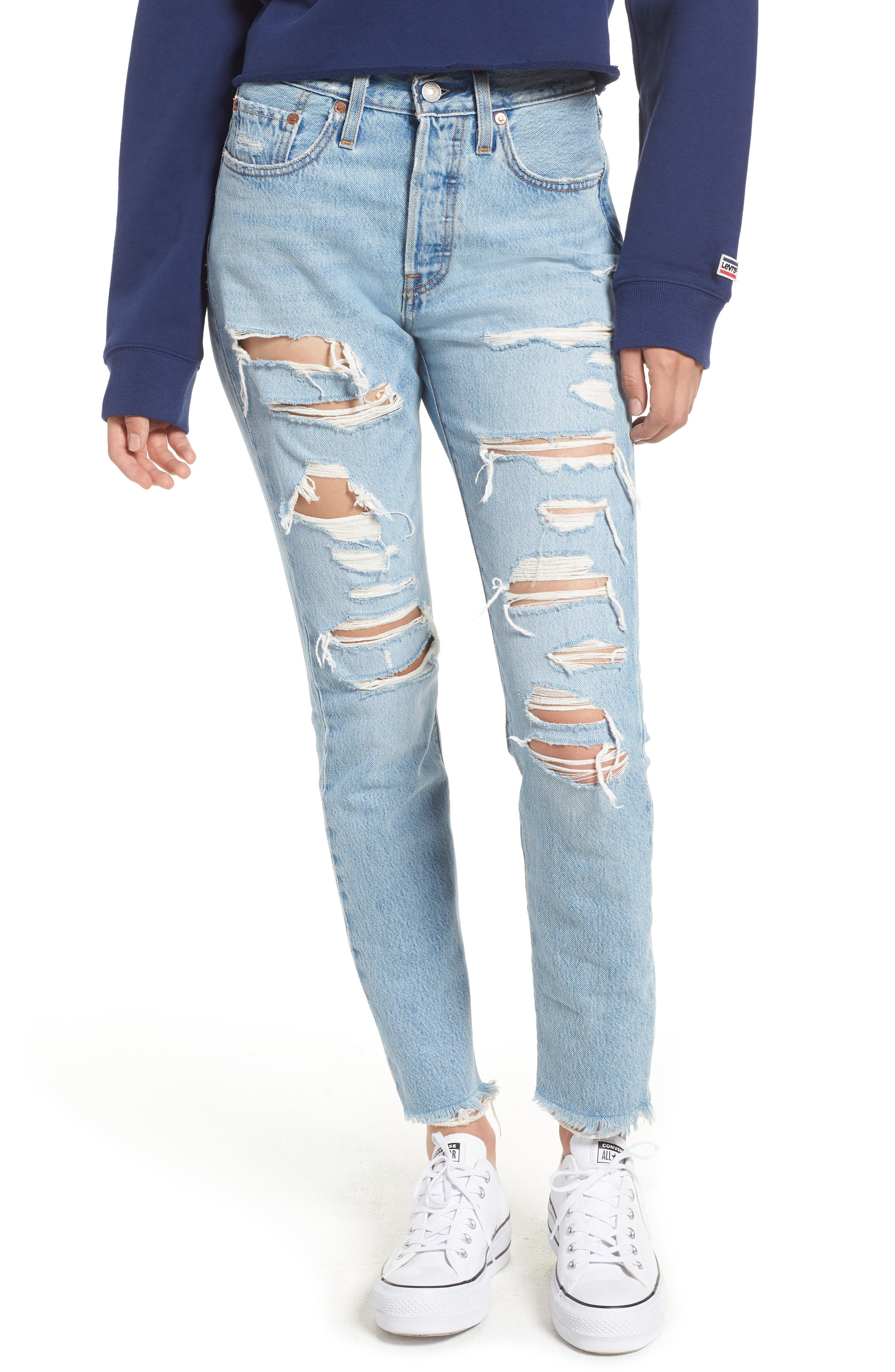 levis 501 skinny thrashed