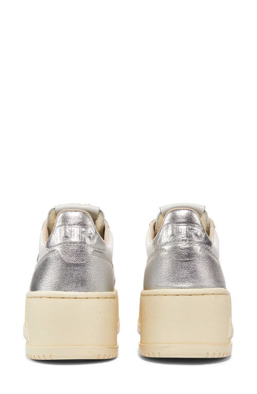 Shop Autry Platform Sneaker In White/silver