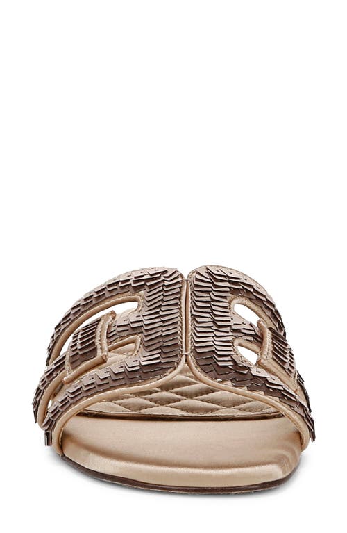 Sam Edelman Bay Glamour Slide Sandal Molten Gold Fabric In Molten Gold