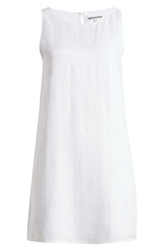 Shop Reformation Jessi Sleeveless Linen Dress In White