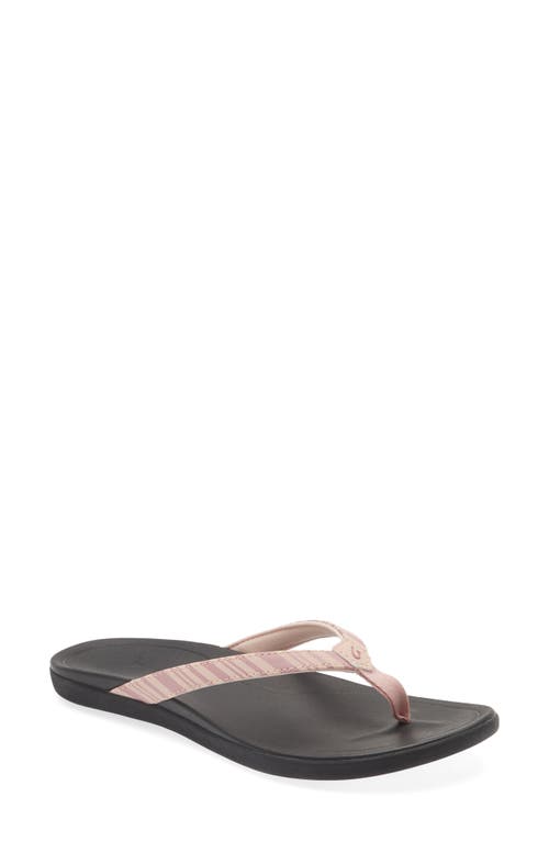 Shop Olukai Ho Opio Flip Flop In Pink Clay/stripe