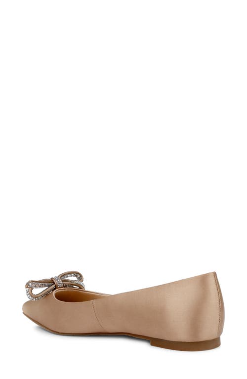 Jewel Badgley Mischka Hesther Flat In Dark Nude