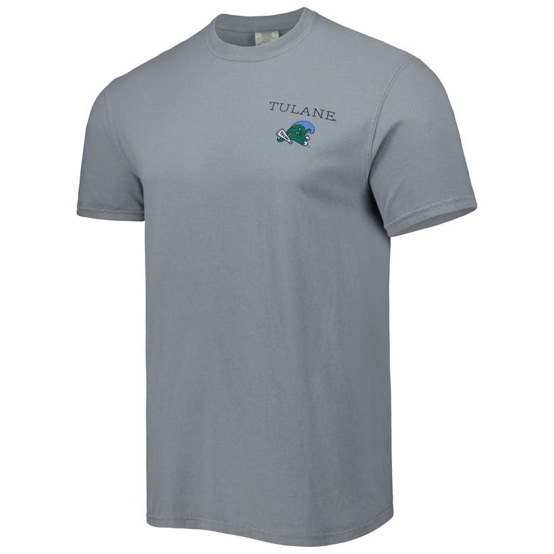 Shop Image One Gray Tulane Green Wave Campus Scenery Comfort Color T-shirt