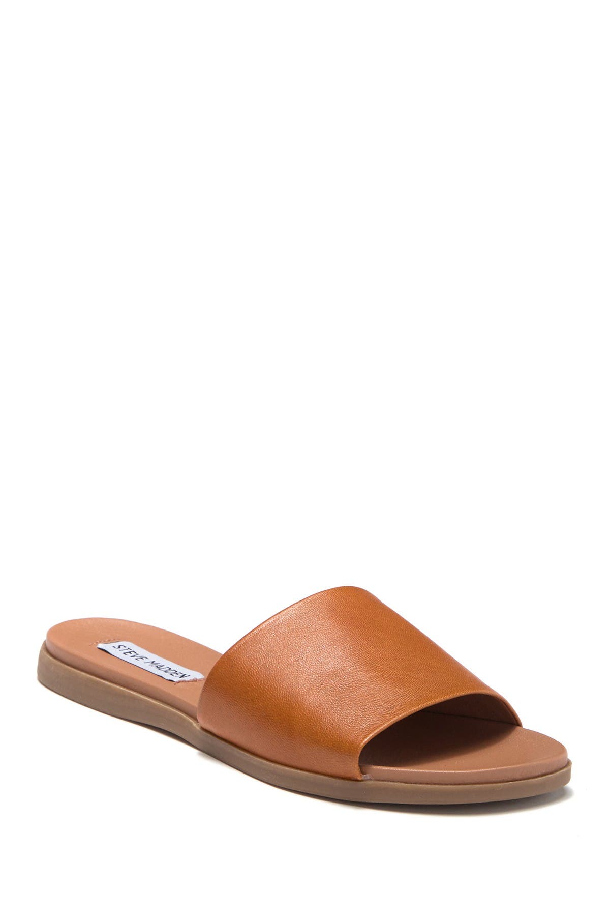 Steve Madden Kailey Slide Sandal In Cognac Lea | ModeSens