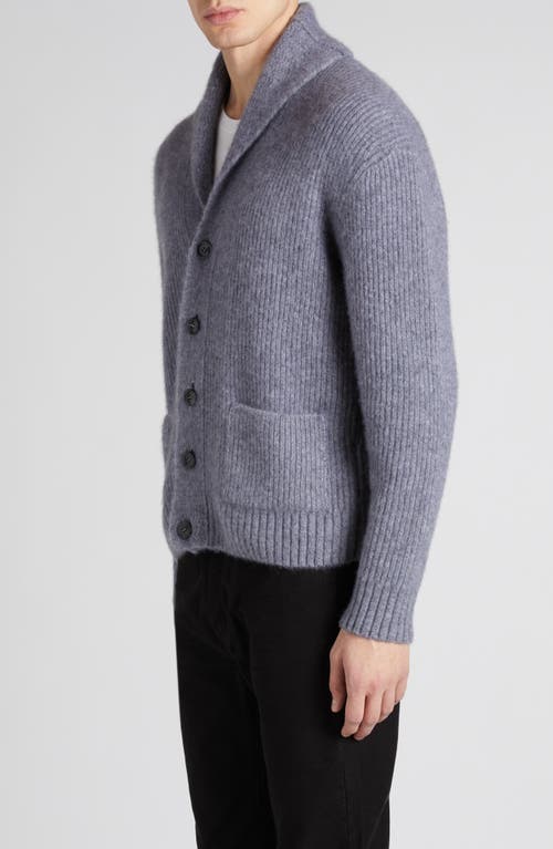 Tom Ford Brushed Shawl Collar Cardigan In Ig399 Ash Grey