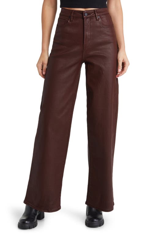 BLANKNYC The Franklin Rib Cage Coated Denim Flare Pants Coffee Talk at Nordstrom,