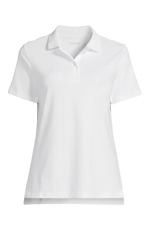 Lands' End School Uniform Short Sleeve Feminine Fit Interlock Polo Shirt In White