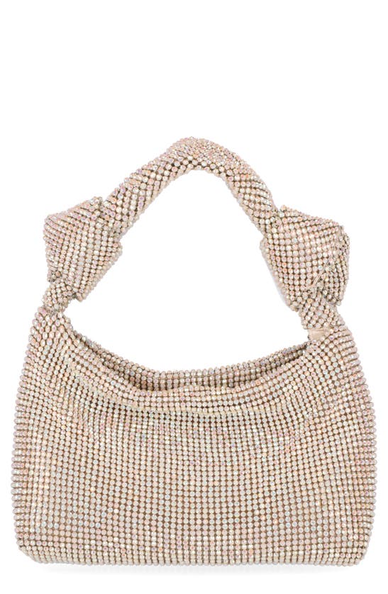 Jessica Mcclintock Everleigh Crystal Mesh Shoulder Bag In Iridescent Champagne