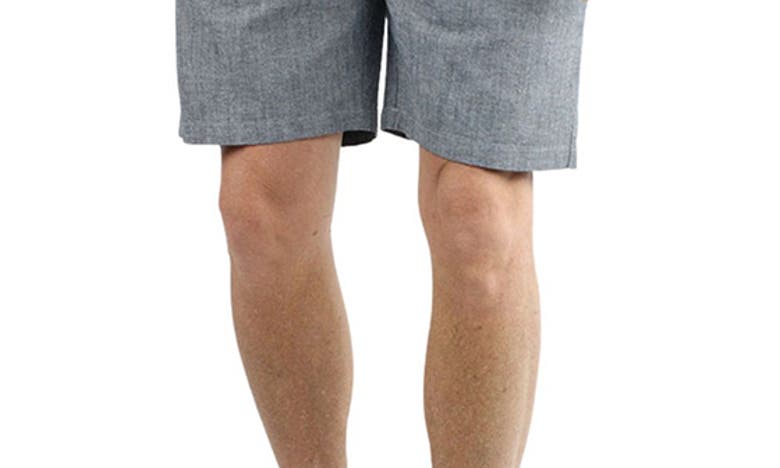 Shop Jachs Stretch Chambray Pull-on Shorts In Grey