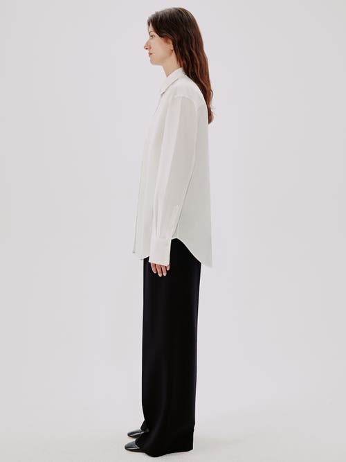 Another Tomorrow Oversized Men's-inspired Shirt In White