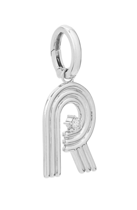 Shop Adina Reyter Groovy Letter Charm Pendant In Silver - R