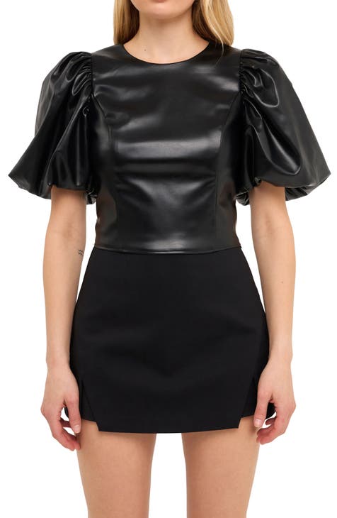 Women's Faux Leather Tops | Nordstrom