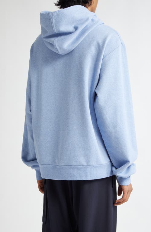 Shop Marni Logo Patch Cotton Hoodie In Light Blue