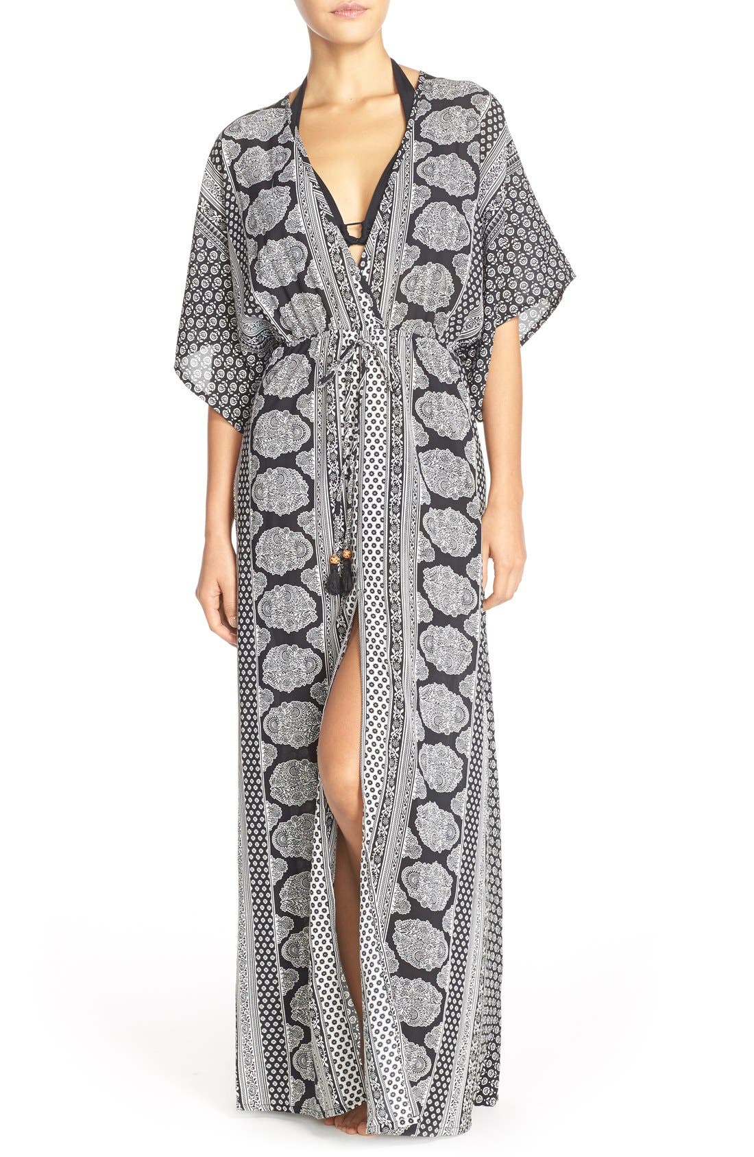 Elan Print Woven CoverUp Caftan Maxi Dress Nordstrom