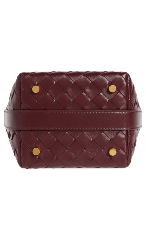 Shop Bottega Veneta Candy Wallace Intrecciato Handheld Pouch In 2247 Barolo-gold