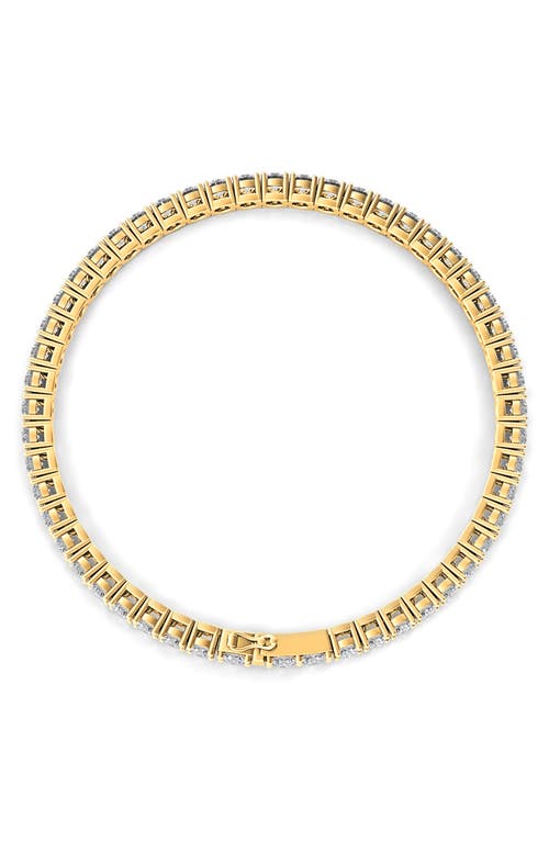 Shop Hautecarat Round Cut Lab Grown Diamond Tennis Bracelet In Yellow Gold