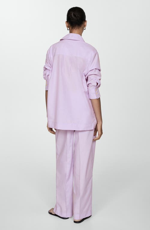 MANGO MANGO STRIPE OVERSIZE BUTTON-UP SHIRT 