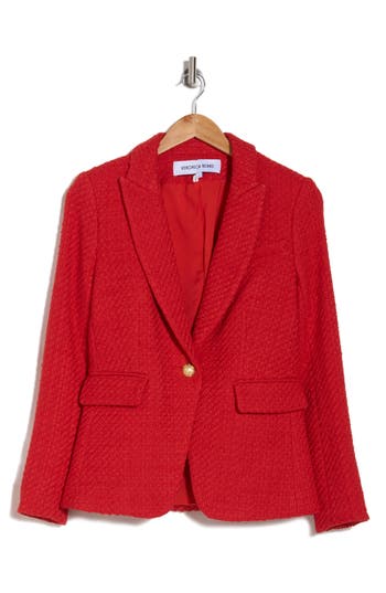 Veronica Beard Dickey Tweed Cutaway Blazer In Red