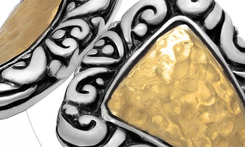 Samuel B. 18k Yellow Gold & Sterling Silver Hammered Ring In Silver/gold