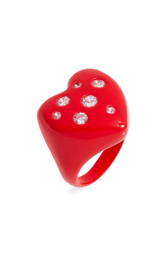 TIMELESS PEARLY ENAMEL HEART RING