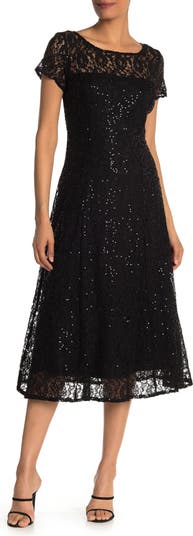 SL FASHIONS Sequin Lace Midi Dress | Nordstrom