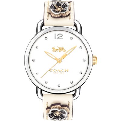 Coach Delancey Leather Strap Watch,