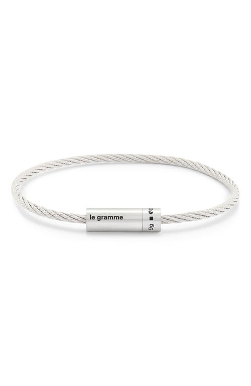 le gramme 9G Brushed Cable Bracelet in Silver at Nordstrom, Size 17