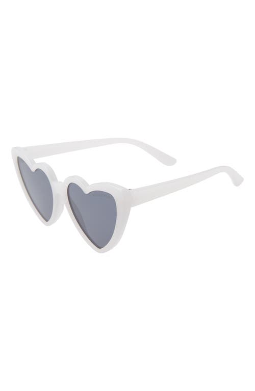 GlamBaby Priscilla 50mm Heart Sunglasses in White at Nordstrom