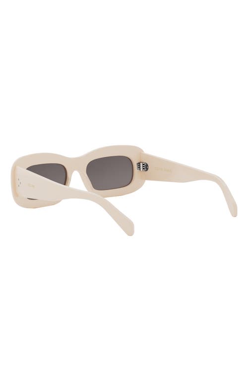 Shop Celine Bold 3 Dots 51mm Rectangular Sunglasses In Ivory/smoke