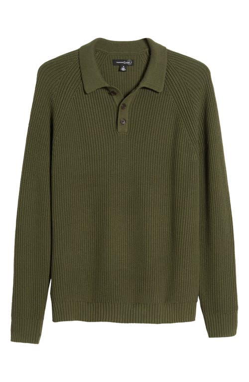 Shop Treasure & Bond Rib Cotton Blend Sweater In Olive Night