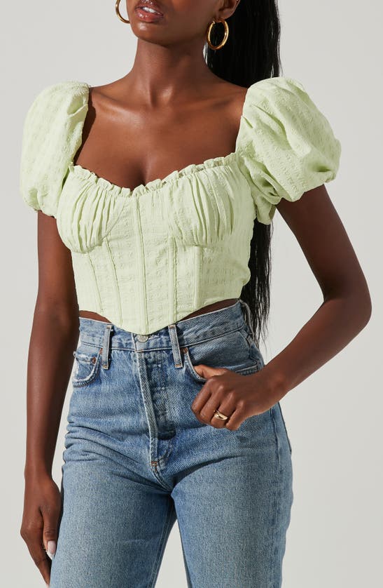 Shop Astr The Label Paola Corset Top In Lime