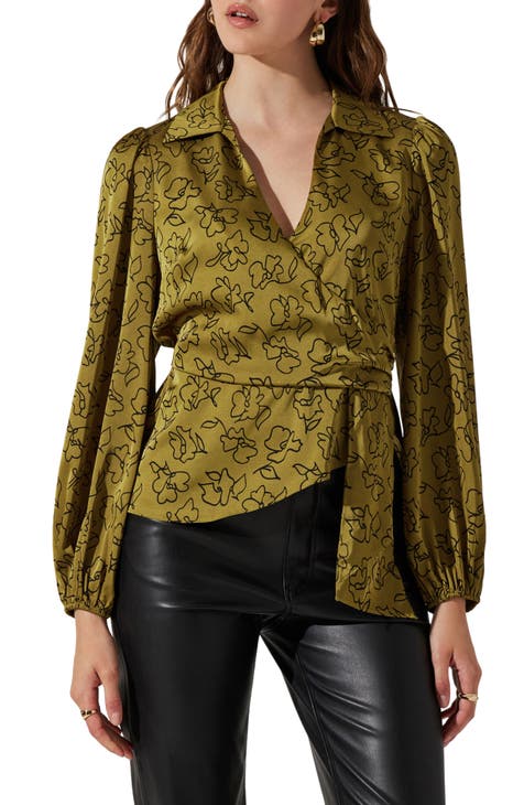 Silk shirt with side drape - Woman