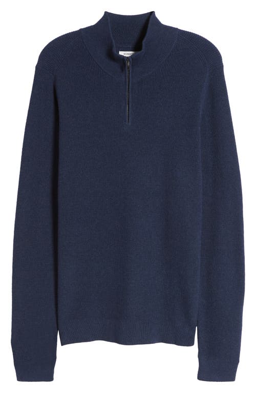 NORDSTROM NORDSTROM COTTON & CASHMERE QUARTER ZIP SWEATER 