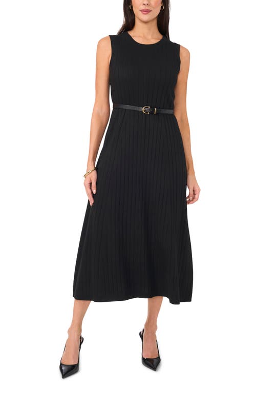 Shop Vince Camuto Sleeveless Rib Midi Sweater Dress In Rich Black