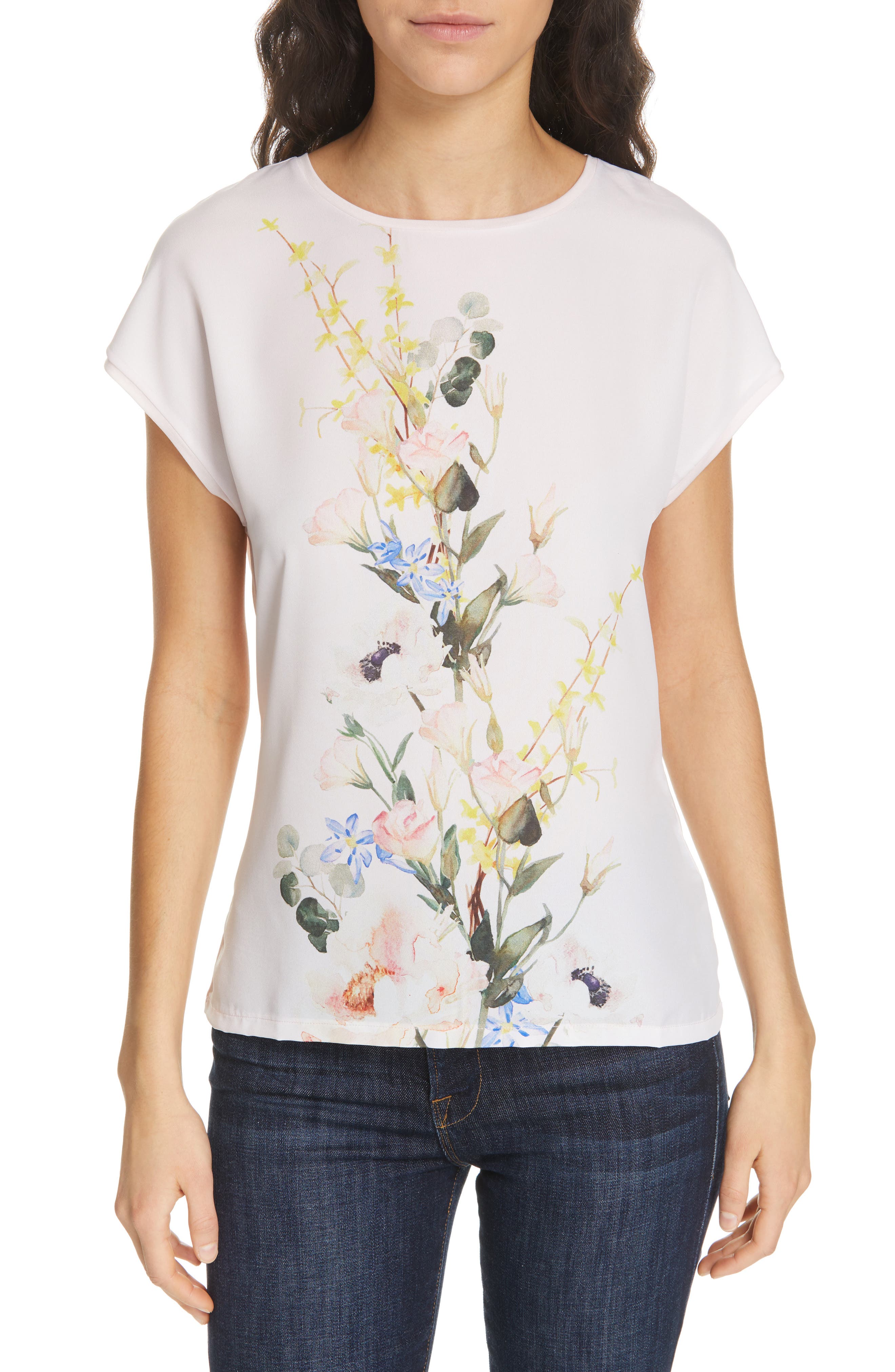 Ted Baker London Selma Woven Free Tee, Pink